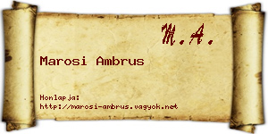 Marosi Ambrus névjegykártya